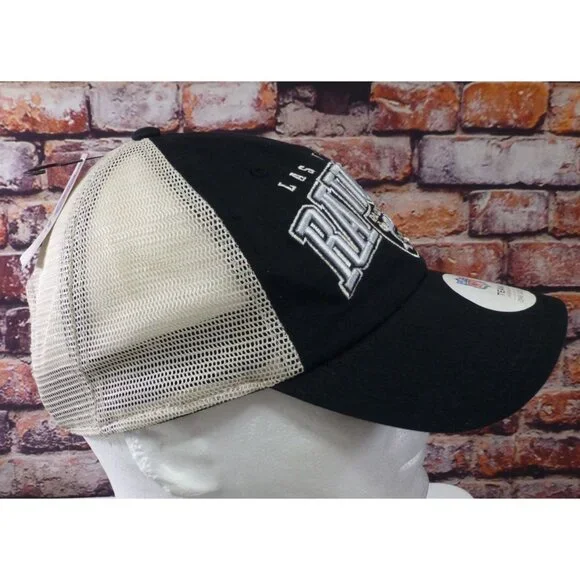 NWT Las Vegas Raiders NFL Team Headwear Black & White Trucker Hat Cap - Picture 3 of 10
